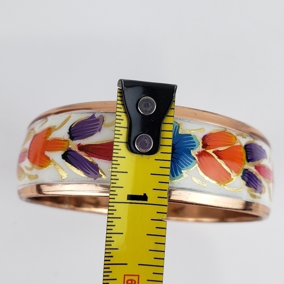 COPPER Handmade Bangle Statement Bracelet Butterfly Floral Bracelet - Picture 8 of 12